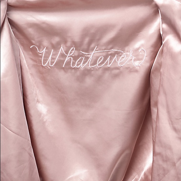 Pink Satin Mauve Bomber Jacket - Picture 6 of 6